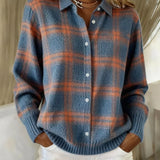 Anna - Retro-Strickpullover aus handgemachter Wolle mit Kontrast