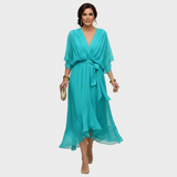 Monica Chiffon - Kleid mit V-Ausschnitt