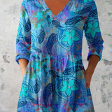 Elvira | Lange Bluse mit V-Ausschnitt