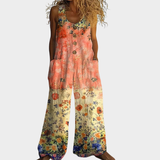 Mechthilde | Fließender bedruckter Jumpsuit