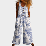 Lilo | Fließender bedruckter Jumpsuit