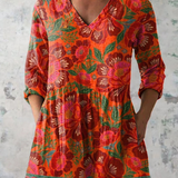 Cordula | Lange Bluse mit V-Ausschnitt