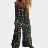 Kornelia | Fließender bedruckter Jumpsuit