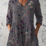 Annedore | Lange Bluse mit V-Ausschnitt