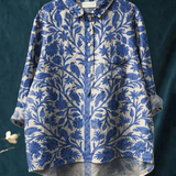 Paula | Legere Damenbluse im Vintage-Stil mit indischem Blumenprint