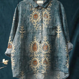 Rose | Legere Damenbluse mit ethnischem Vintage-Blumenprint