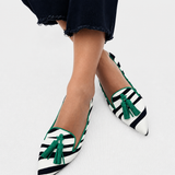 Henriette | Grüne Zebra-Loafer