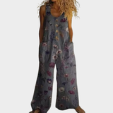 Beate | Fließender bedruckter Jumpsuit