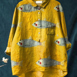 Martha | Legeres T-Shirt mit Vintage-Fischkunst