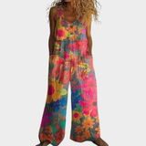 Hertha | Fließender bedruckter Jumpsuit