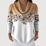 Gabriela – Blumiger Pullover mit Kragen