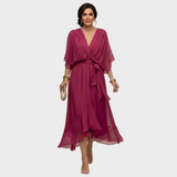 Monica Chiffon - Kleid mit V-Ausschnitt