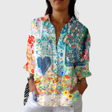 Rebekka | Leichte farbenfrohe Bluse mit Print