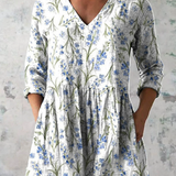 Karoline | Lange Bluse mit V-Ausschnitt