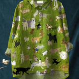 Paula | Legeres T-Shirt mit Hunde-Kunstprint