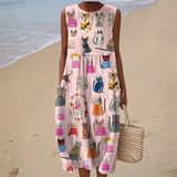 Bequemes ärmelloses Sommerkleid