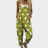 Bequeme bedruckte Latzhose