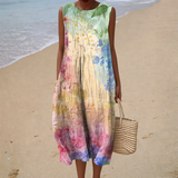 Bequemes ärmelloses Sommerkleid