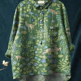 Lotte | Legeres T-Shirt mit Vintage-Blumen- und Tierprint