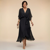 Regina | Kleid aus chiffon mit scollo mit V