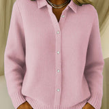 Adéla – Elegante Damenstrickbluse mit Knöpfen