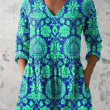 Kornelia | Lange Bluse mit V-Ausschnitt