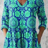 Kornelia | Lange Bluse mit V-Ausschnitt