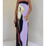 Ursula | Maxi-Abendkleid mit Print ärmellos aus Stil costiero