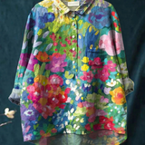 Rose | Legere Damenbluse im Vintage-Stil mit Blumenmuster