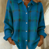 Anna - Retro-Strickpullover aus handgemachter Wolle mit Kontrast