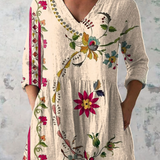 Ragna | Lange Bluse mit V-Ausschnitt
