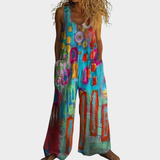 Dorothee | Fließender bedruckter Jumpsuit