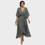 Monica Chiffon - Kleid mit V-Ausschnitt