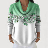 Gabriela – Blumiger Pullover mit Kragen