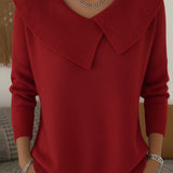 Karolína – Eleganter Strickpullover mit markantem Kragen