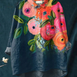 Martha | Legeres T-Shirt mit künstlerischem Blumenprint
