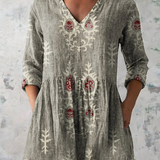 Frederike | Lange Bluse mit V-Ausschnitt