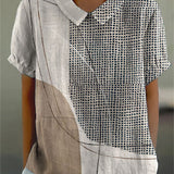 Solveig | Bluse mit Punkten und abstrakten Linien