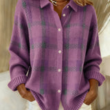 Anna - Retro-Strickpullover aus handgemachter Wolle mit Kontrast
