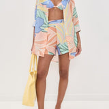 Karin | Kurzes Set mit Print Foglie tropisch