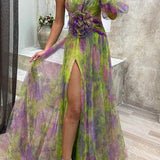 Franziska | Maxikleid plissiert mit Blumenmuster Sommerflucht