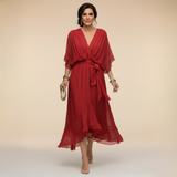 Regina | Kleid aus chiffon mit scollo mit V