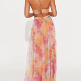 Antonia | Maxikleid Blumenprint mit V-Ausschnitt