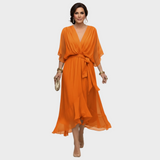 Monica Chiffon - Kleid mit V-Ausschnitt