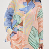 Karin | Kurzes Set mit Print Foglie tropisch