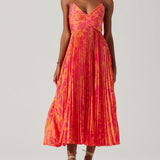 Sabine | Midikleid plissiert elegant Blumenprint chic Küsten