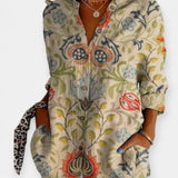 Bluse mit Knöpfen im floralen Muster