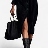 Anastacia™ Midi-Kleid aus geripptem Samt mit weitem Bein