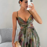 Antonia | Maxikleid Blumenprint mit V-Ausschnitt