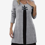 Elora™ Schickes Strickkleid mit Kontrast